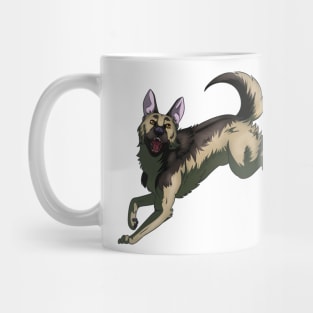 Jumping German Shepherd Mug